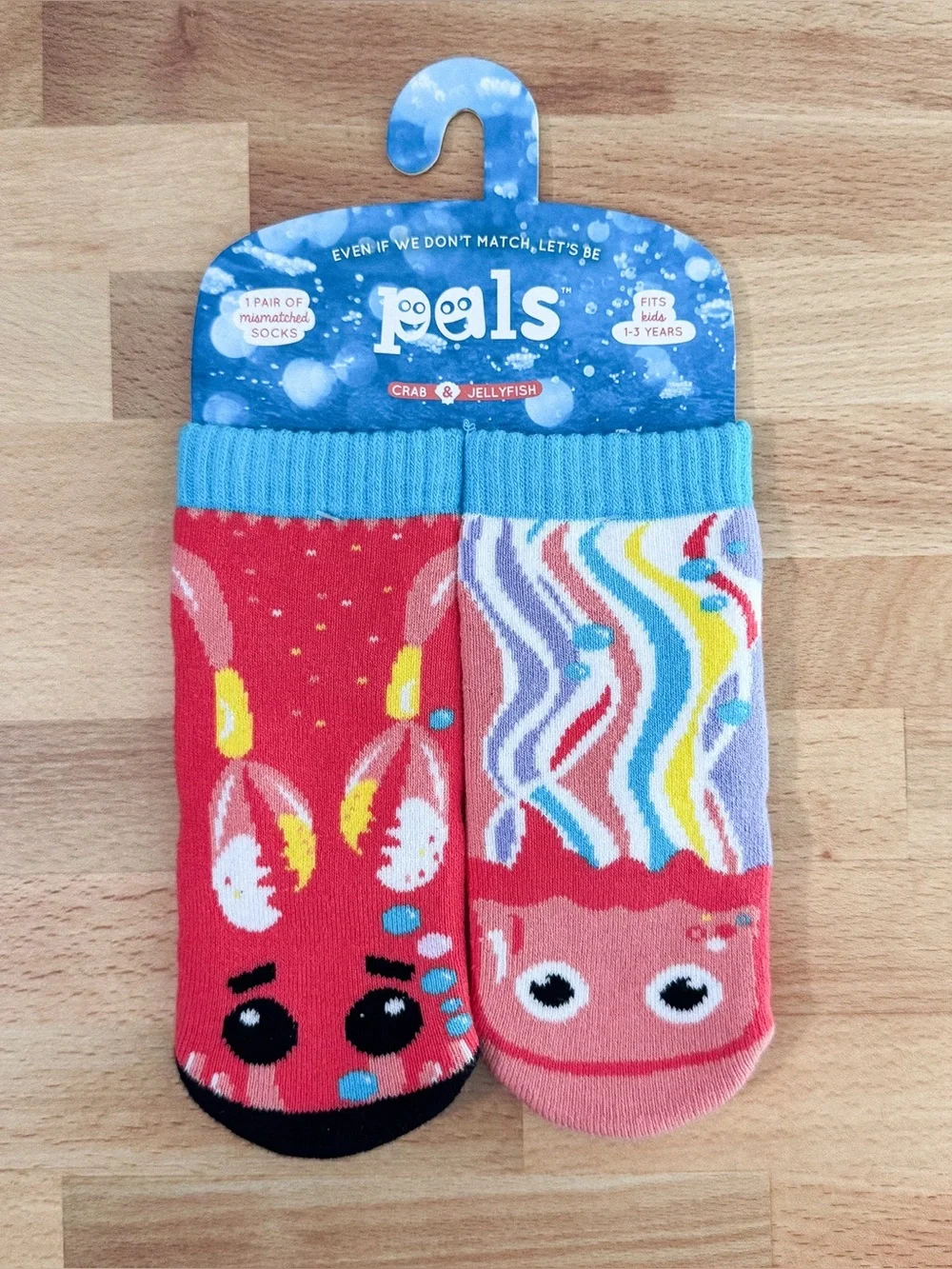 Pals Socks Kids' Mismatched Grip Socks - Crab and Jellyfish